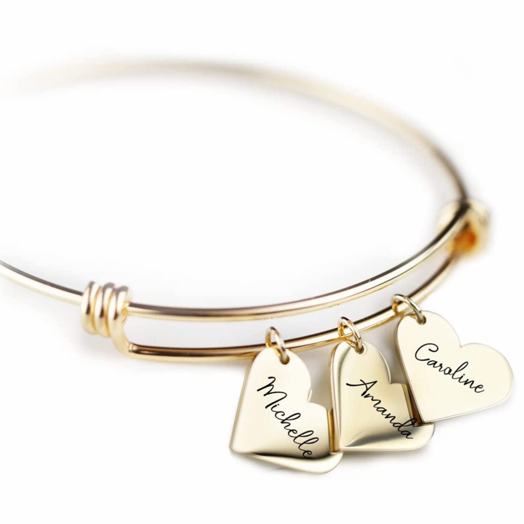 shop personalized heart bracelets