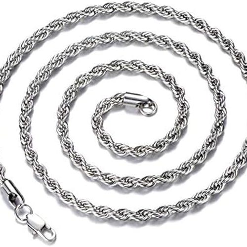 rope silver chain for men