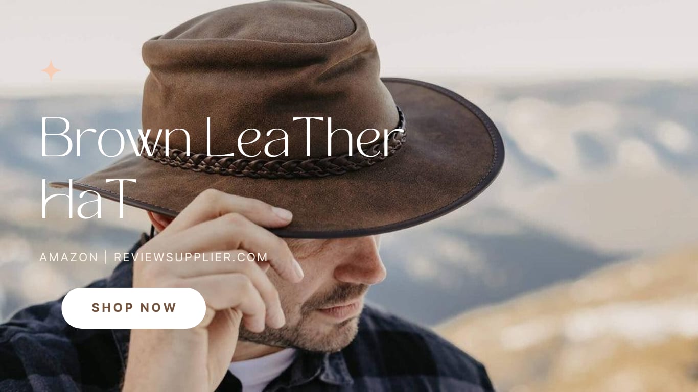 shop brown leather hat