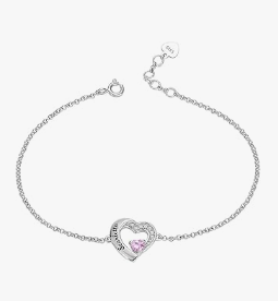 birthstone heart bracelets