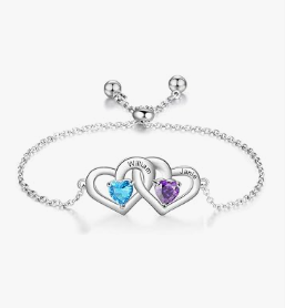 initials or monograms heart bracelets